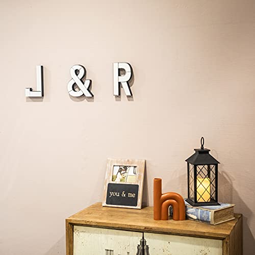 COLLECTIVE HOME - 7-inch Tall Mirrored Glass and Wood Decorative Letter, Home-Bedroom-Office Wall Décor. Perfect Fun Gift to Encourage Girls, Young Ladies & Teens. (A)