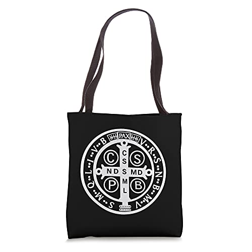 St Benedict Medal Catholic Benedictine Tote Bag