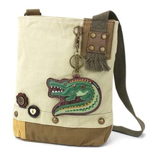 chala women handbag patch crossbody – alligator – sand