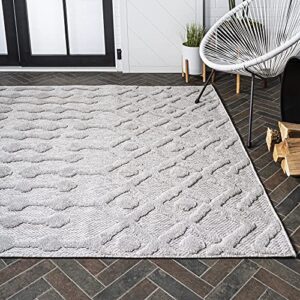 JONATHAN Y IBZ103C-3 Peralta Moroccan Diamond Indoor Outdoor Area-Rug Bohemian Geometric Easy-Cleaning Bedroom Kitchen Backyard Patio Porch Non Shedding, 3 X 5, Light Gray