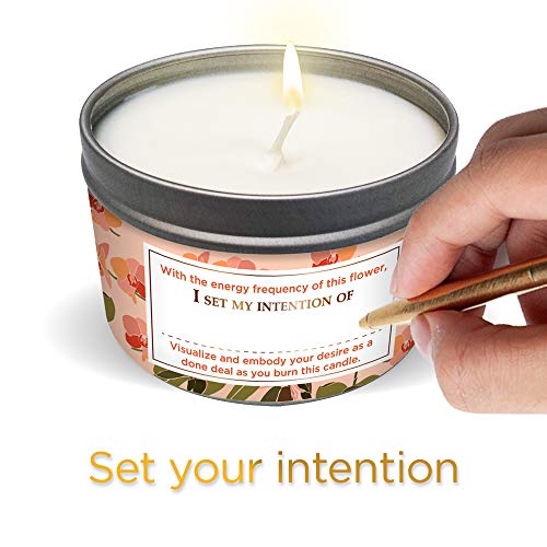 MAGNIFICENT101 Flower Intention Smudge Candle for House Energy Cleansing, Banishes Negative Energy I Purification and Chakra Healing - Natural Soy Wax Tin Candle 6oz (Orchid)