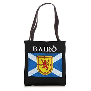 baird scottish clan name scotland flag tote bag