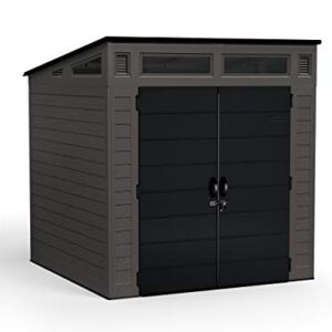 Suncast BMS7780 7' x 7' Modernist Resin Outdoor Storage Shed, No Size, Peppercorn