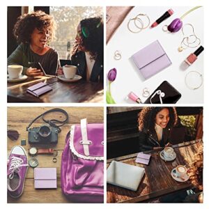 Travelambo RFID Blocking Small Mini Compact Wallet Coin Pouch Holder Trifold Credit Card Holder Pocket Purse for Women (Napa Purple)