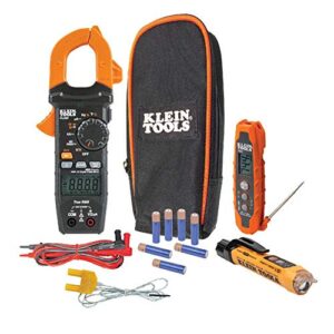 klein tools cl320kit hvac kit for hvac testing; digital clamp meter, non-contact voltage tester, and infrared/probe thermometer