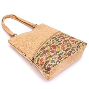 handmade cork tote shoulder bag purse eco friendly gift sustainable vegan bag lightweight (viana 4)