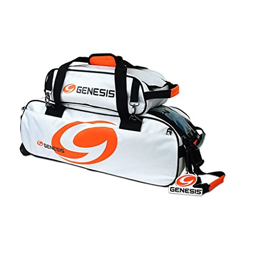 Genesis Bowling Sport Deluxe Triple Tote Plus w/Shoe Bag - White