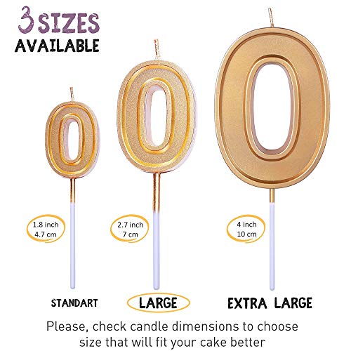 GET FRESH Number 60 Birthday Candle – Gold Number Sixty Candles on Sticks – Number Candles for Birthday Anniversary Wedding Party – Perfect 60 th Birthday Candles for Cake Decoration – Gold 60 Candles