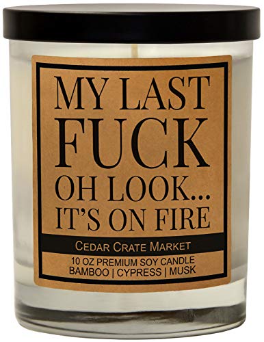 My Last F - Premium Scented Funny Candles, Funny Gifts for Women, Men, Best Friend, Gift for Her, Him – BFF Gifts – Candle Gifts - Valentines Day Gifts for Him, Boyfriend - Birthday - Made in USA