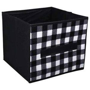 Red and Black Buffalo Check Collapsible Storage Bins, 9x9x8 in. Set of Holidays Inspired (RED Buffalo Check, Set of 4)