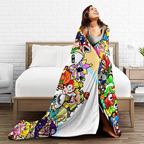 Taodfng Su-per Ma-Rio Blanket Flannel Summer Air Conditioner Super Soft Plush Fleece Throw Blanket Home Bed Sofa All Season 80"" x60