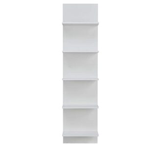 danya b. decorative wall mount vertical shelving unit – modern column shelves (white)