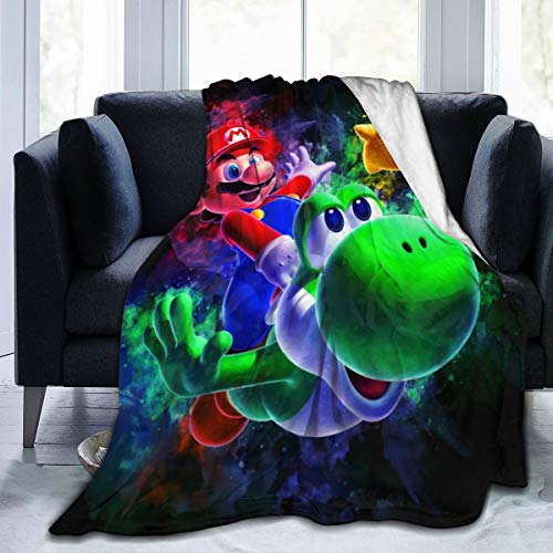 Taodfng Su-per Mar-io Yo-shi Blanket Flannel Summer Air Conditioner Super Soft Plush Fleece Throw Blanket Home Bed Sofa All Season 80"" x60