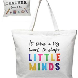 ECOHIP Canvas Teacher Bag Tote Teacher Appreciation Gifts for Women