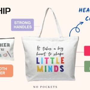 ECOHIP Canvas Teacher Bag Tote Teacher Appreciation Gifts for Women