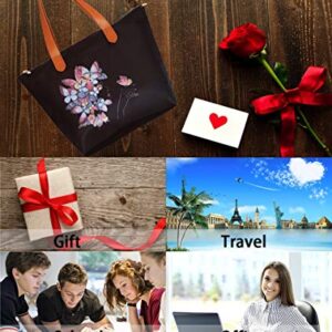 Work Tote bag with Zipper Butterfly bag Shoulder bag Handbag for Women Waterproof Nylon Travel, School, Gifts Y2K Aesthetic (black)