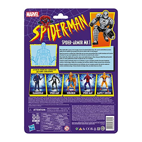 Spider-Man Marvel Legends Series 6-inch Spider-Armor Mk I Action Figure Toy, Includes 4 Accessories: 2 Alternate Hands and 2 Web FX