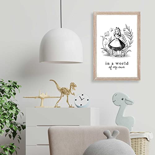 Open Road Brands Disney Alice in Wonderland in a World of My Own Framed Wood Wall Decor - Vintage Alice in Wonderland Wall Art