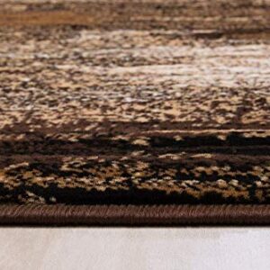 Champion Rugs Modern Rugs for Living Dining Room Abstract Brush Area Rug Brown Mocha (8 Feet X 10 Feet)