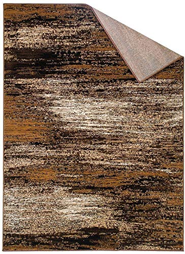 Champion Rugs Modern Rugs for Living Dining Room Abstract Brush Area Rug Brown Mocha (8 Feet X 10 Feet)