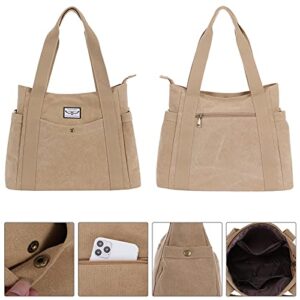 SMITH SURSEE Canvas Tote Bag Women Tote Shoulder Bag Casual Tote Handbag Shopping Bag for Daily Work Business Travel Beach