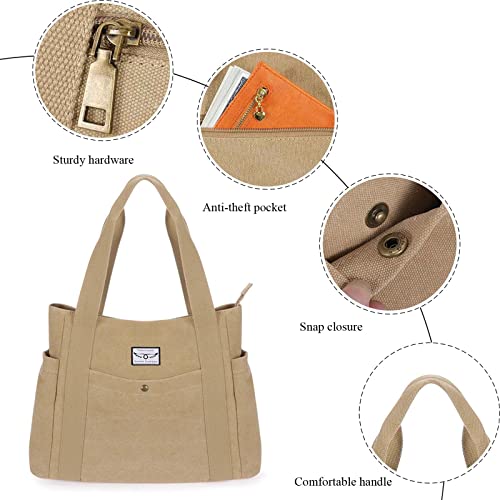SMITH SURSEE Canvas Tote Bag Women Tote Shoulder Bag Casual Tote Handbag Shopping Bag for Daily Work Business Travel Beach
