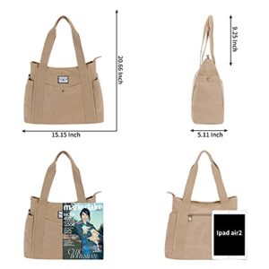 SMITH SURSEE Canvas Tote Bag Women Tote Shoulder Bag Casual Tote Handbag Shopping Bag for Daily Work Business Travel Beach