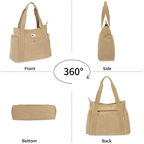 SMITH SURSEE Canvas Tote Bag Women Tote Shoulder Bag Casual Tote Handbag Shopping Bag for Daily Work Business Travel Beach