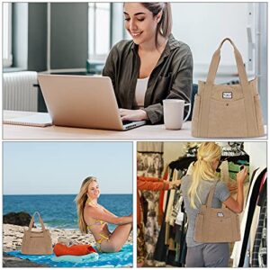 SMITH SURSEE Canvas Tote Bag Women Tote Shoulder Bag Casual Tote Handbag Shopping Bag for Daily Work Business Travel Beach