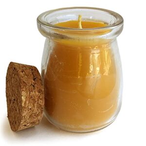 beethelight beeswax large jar candle with cork lid – smokeless unscented candle – 31 hours burn time – all natural 100% pure beeswax candle – handmade decorative jar candle