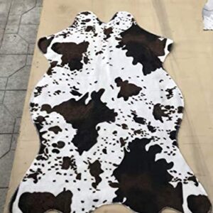 Cow Print Rug 110cmx75cm Faux Cowhide Area Carpet Animal Print Mat for Living Room Bedroom Non-Slip (Cow,Small)