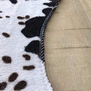 Cow Print Rug 110cmx75cm Faux Cowhide Area Carpet Animal Print Mat for Living Room Bedroom Non-Slip (Cow,Small)