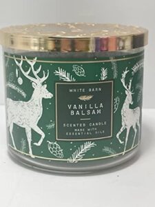 white barn bath & body works 3-wick scented candle vanilla balsam 14.5 oz