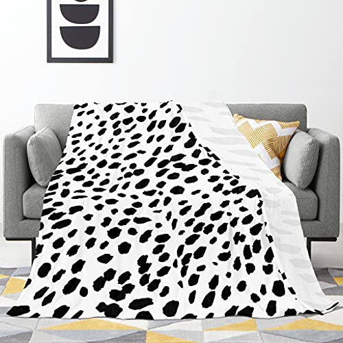 ZHXR Dalmatian Print Flannel Throw Blankets, Anti-Pilling Lightweight Cozy Blanket for Couch Sofa Bed,Decorative Plush Blanket All Season(50"x60")