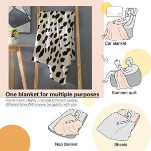 ZHXR Dalmatian Print Flannel Throw Blankets, Anti-Pilling Lightweight Cozy Blanket for Couch Sofa Bed,Decorative Plush Blanket All Season(50"x60")