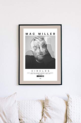 Mac Miller - Circles Album Cover Poster Print With Track List and Color Tiles - 11" x 17" inches Ready to Frame - Wall Art