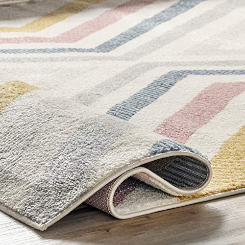 nuLOOM Neveah Contemporary Chevron Area Rug, 6' 7" x 9', Beige