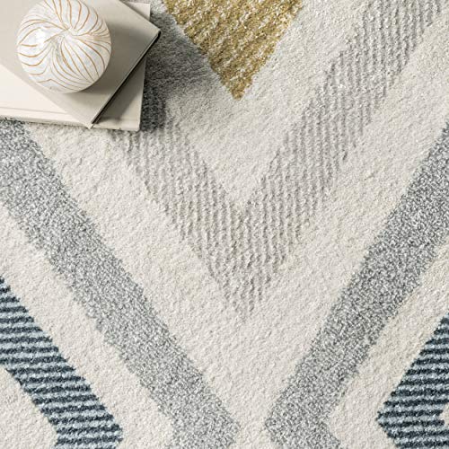 nuLOOM Neveah Contemporary Chevron Area Rug, 6' 7" x 9', Beige