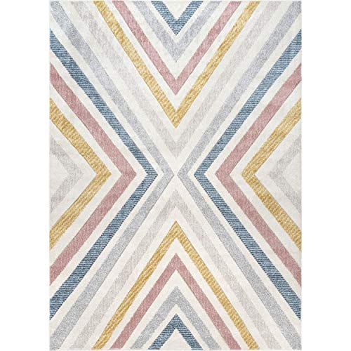 nuLOOM Neveah Contemporary Chevron Area Rug, 6' 7" x 9', Beige