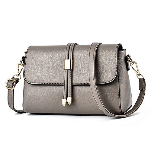 FANDARE Ladies Shoulder bag Womens Crossbody Bag Women Business Satchel Messenger Bag Travel Shopping Cross-Body Handbags Waterproof PU Leather Light Gray