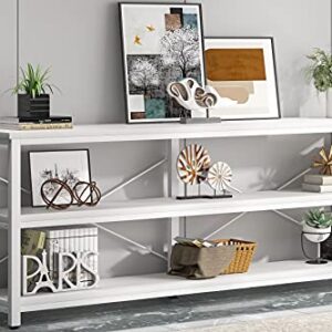 Sofa Table, 3 Tiers TV Stand 70.8 Inches Console Table Extra Long TV Console with Storage Shelves for Living Room, Entryway