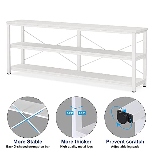 Sofa Table, 3 Tiers TV Stand 70.8 Inches Console Table Extra Long TV Console with Storage Shelves for Living Room, Entryway