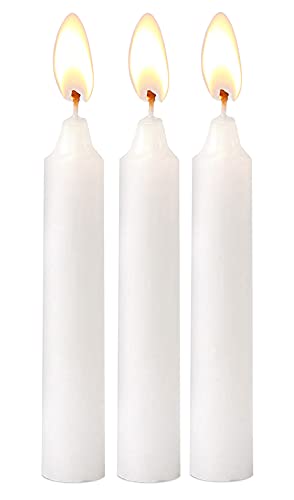 Hyoola White Candles - Short Candlesticks - 5 Inch Candle Sticks (12cm) - 4 Hour Burn Time (72 Pack), European Made