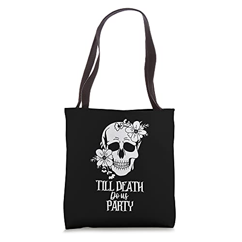 Bride or Die Skull Halloween Gothic Style Bachelorette Party Tote Bag