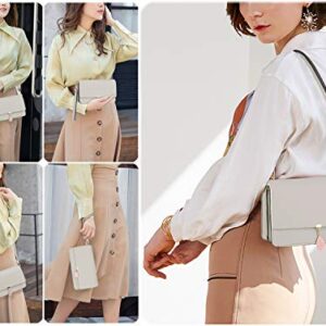 UTO Crossbody Bags for Women Leather Wallet with Wristlet Card Phone Checkbook Passport Organizer Ladies Clutch Purse Crossie Grey