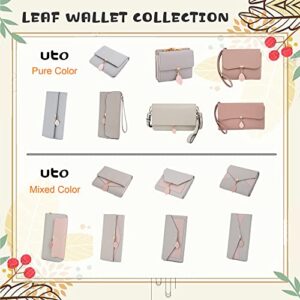 UTO Crossbody Bags for Women Leather Wallet with Wristlet Card Phone Checkbook Passport Organizer Ladies Clutch Purse Crossie Grey