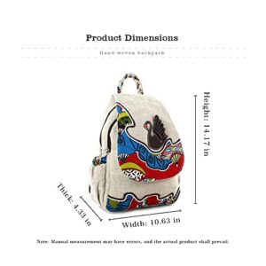 HUANGGUOSHU Hippie Backpack Purse for Women - Small Convertible Backpack Sling Bag with Mushroom Boho Fashion Statement(Flower B)