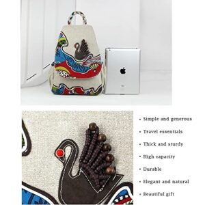 HUANGGUOSHU Hippie Backpack Purse for Women - Small Convertible Backpack Sling Bag with Mushroom Boho Fashion Statement(Flower B)