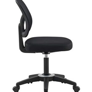 OFFICE FACTOR Mid Back Task Armless Office Chair, Computer Mesh Chair 360 Swivel Revolving Task Chair Without Arms, Black Mesh Back Desk Chair with Wheels for Office, Home Office or Students.