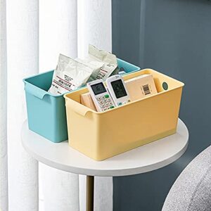 Kingrol 8 Pack Plastic Storage Baskets, Stackable Storage Organizer Bins for Home, Office, Nursery, Laundry Shelves Organizer, Multi-Color, 10.75 x 5.25 x 5 Inch